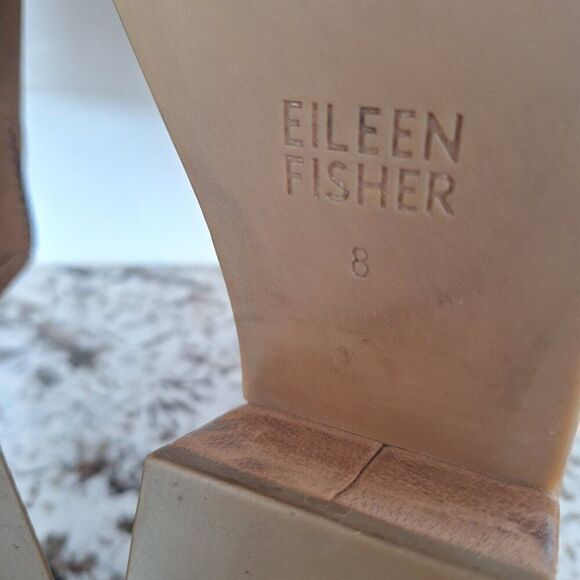 Eileen Fisher Brown Suede  slide platforms size 8 - Picture 8 of 11